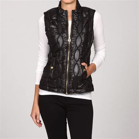 michael michael kors quilted black vest|Michael Kors black puffer vest.